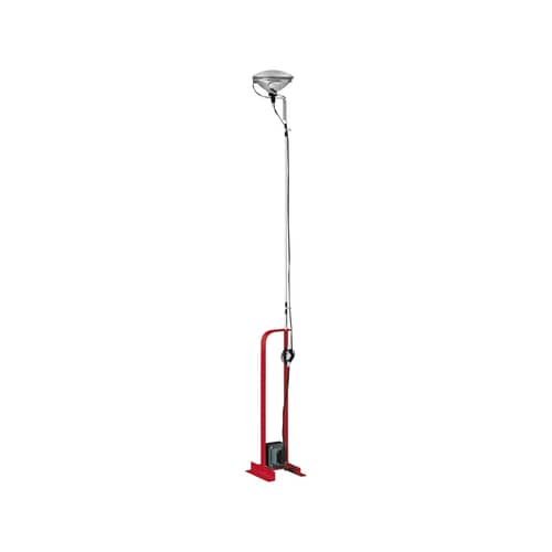 Toio LED Floor lamp metal red / Castiglioni, 1962 - Adjustable height - Flos - Red - Steel