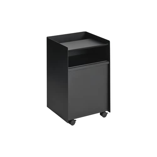 Servierwagen auf Rollen Folded Low metall schwarz / 1 Tür – H 61,5 cm - Muuto - Schwarz - Stahl