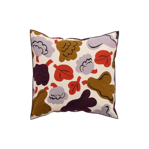 Housse de coussin Pieni Kukasta kukkaan multicolore / 50 x 50 cm - Marimekko - Pieni Kukasta / Prune, bronze, terracotta - Coton biologique
