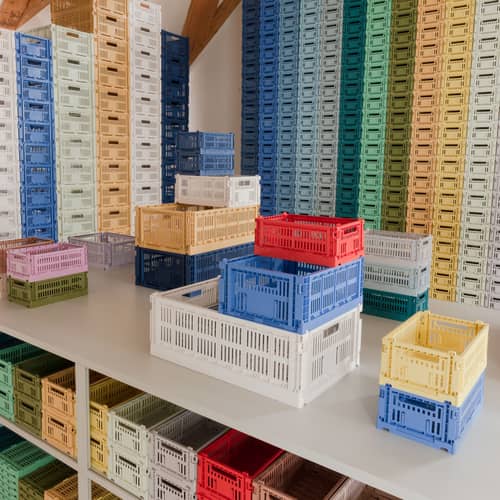 Korb Colour Crate plastikmaterial blau Small / 17 x 26,5 cm - Recycelt - Hay - Hellblau - Recyceltes Polypropylen