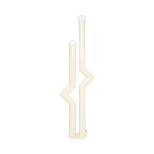 Lampadaire Déviation Double by Axel Chay métal beige / H 170 cm - Exclusivité - Axel Chay - Beige - Aluminium laqué, Verre