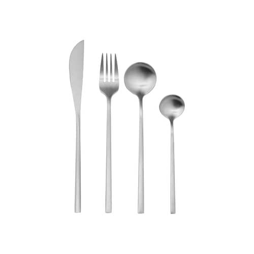 Ménagère Tofte / 16 couverts (4 personnes) - BROSTE COPENHAGEN - Acier brossé satiné - Acier inoxydable