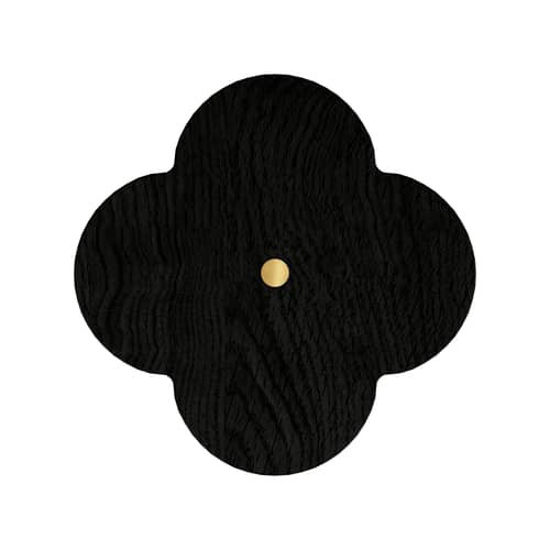 Patère Andrée bois noir Large / Ø 10 cm - Hartô - Noir - Frêne massif