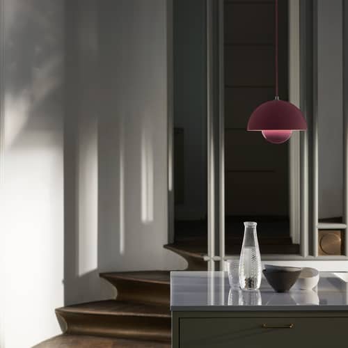 Sospensione FlowerPot VP1 metallo rosa / Ø 23 cm - By Verner Panton, 1968 - &tradition - rosa piccante - Acciaio laccato