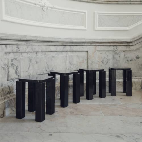 Tabouret Atlas bois noir / Carré - NEW WORKS - Espresso - MDF laqué