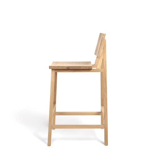 Tabouret de bar N3 bois naturel / H 66 cm - Chêne massif - Ethnicraft - Chêne - Chêne massif