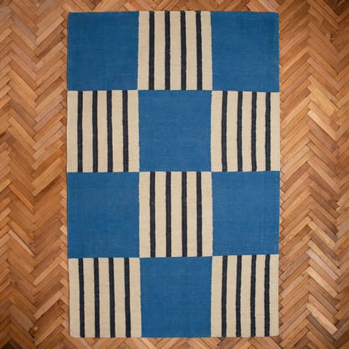 Tapis Blue Paradoxe / 210 x 140 cm - Laine - COLORTHERAPIS - Bleu - Laine