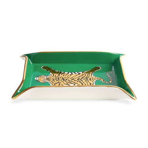 N.Y.発【新品】JONATHAN ADLER★16kGOLDトレイ[タイガー] Jonathan Adler Tigre Small dish - green | Made In Design UK