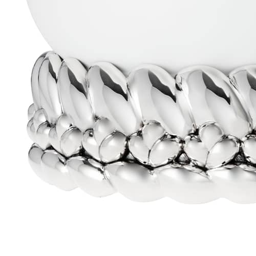 Vase Babylone keramik weiß / Großes Modell - Christofle - Weiß / Metall versilbert - Porzellan, Versilbertes Metall
