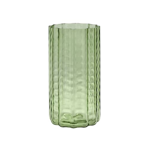 Vaso Wave 02 vetro verde / Ø 15 x H 28 cm - Serax - Verde - Vetro soffiato a bocca