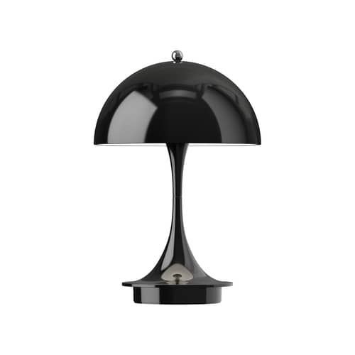 Panthella 160 Wireless rechargeable lamp plastic material black / LED - Ø 16 cm - Louis Poulsen - Opaque black - Polycarbonate