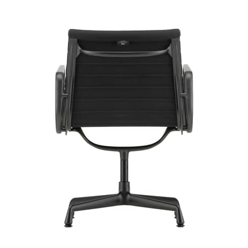 Fauteuil pivotant Aluminium Chair EA108 - Vitra - Noir (tissu Hopsak) / Pied noir - Aluminium injecté, Tissu