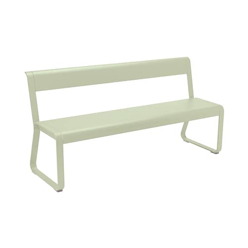 Bellevie Bench with backrest metal green L 161 cm / 4 persons - Fermob - Linden - Aluminium, Steel