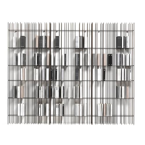 Bücherregal Metrica Wall A metall glas braun / B 78 cm x T 13 cm x H 190 cm - Nur Struktur (Regale separat erhältlich) - Mogg - Braun - Glas, Stahl