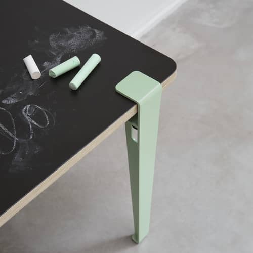 Bureau enfant Vice Versa / 70 x 50 cm - Réversible ardoise / stratifié - TIPTOE - Ardoise & stratifié blanc / Vert Dino - Acier thermolaqué, Ardoise, Stratifié