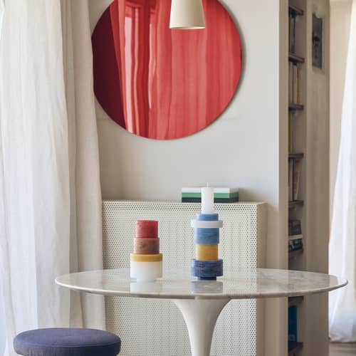 Candl Stack 06 Candle wax blue / 6 stackable Units - Combustion 140 hours - STAN EDITIONS - Blue - Paraffin wax