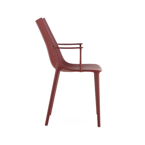 Chaise H.H.H plastique rouge / Soft touch - Recyclé - Kartell - Bordeaux mat (soft touch) - Technopolymère thermoplastique recyclé