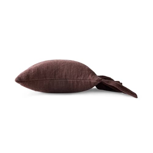 Cuscino Ruffle tessuto marrone / 50 x 50 cm - HK LIVING - Castagna - Cotone, Espanso