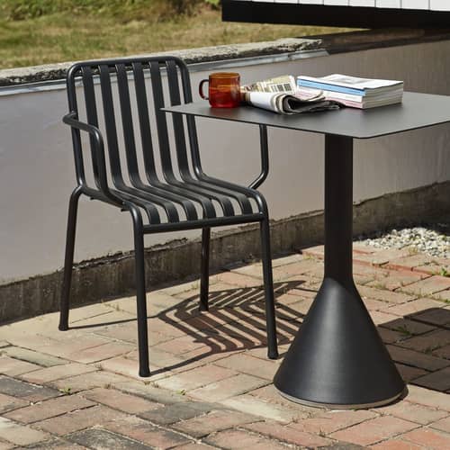 Fauteuil empilable Palissade métal gris noir / Bouroullec, 2016 - Hay - Anthracite - Acier laqué époxy