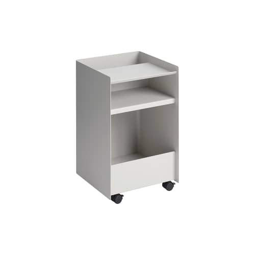 Servierwagen auf Rollen Folded Low metall grau / Aufgeklappt – H 61,5 cm - Muuto - Hellgrau - Stahl