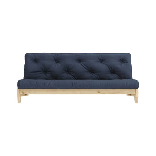 Canapé convertible Fresh / L 200 cm - 3 places - KARUP DESIGN - Bleu marine 737 / Pin clair - Fibres recyclées mélangées, Mousse, Pin massif certifié FSC, Tissu