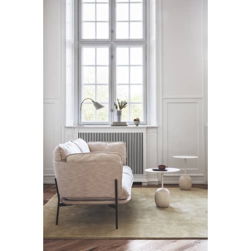 Guéridon Lato LN8 métal marbre blanc beige / Marbre Ø 40 x H 50 cm - &tradition - Plateau ivoire / Marbre crème - Acier peint, Marbre