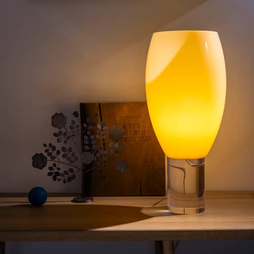 Lampe de table Buds 1 verre beige / Ø 26 x H 57 cm - Foscarini - Beige rosé - PMMA, Verre soufflé