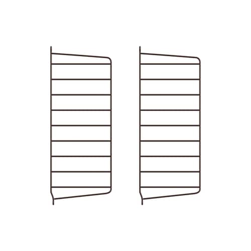 Lot de 2 montants muraux / H 50 x P 20 cm - String Furniture - Marron foncé - Acier laqué