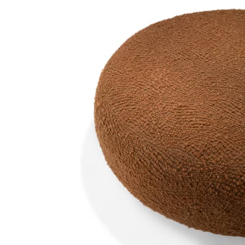 Pouf Orb / Ø 92 cm - Tissu bouclé - Ethnicraft - Tissu bouclé / Cannelle - Mousse haute densité, Tissu bouclé