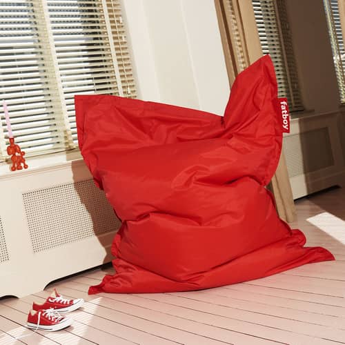 Pouf The Original tissu rouge / Nylon - 140 x 180 cm - Fatboy - Rouge -  Micro-billes EPS, Nylon