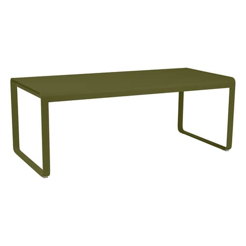 Bellevie Rectangular table metal green / 196 x 90 cm - 8 to 10 people - Fermob - Pesto - Aluminium