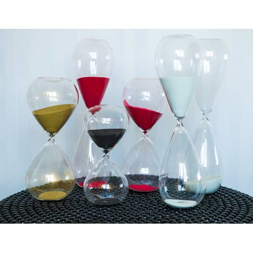 Sablier Ball Medium verre noir transparent / 90 min - H 30 cm - POLSPOTTEN - Noir / Transparent - Verre