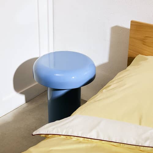 Table d\'appoint Miko métal bleu / Ø 40 x H 46 cm - NOO.MA - Bleu givré - Acier