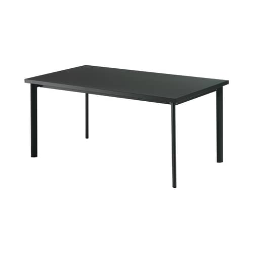 Table rectangulaire Star / 90 x 160 cm - Emu - Noir mat - Acier verni, Inox, Tôle galvanisée