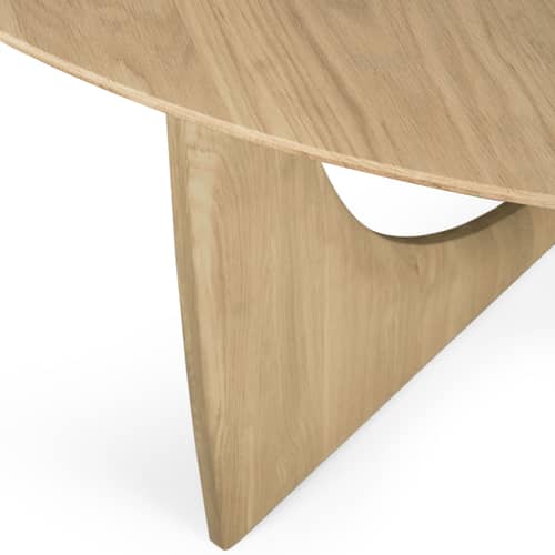 Table ronde Geometric bois naturel / Ø 150 cm - 8 personnes - Ethnicraft - Chêne naturel - Chêne massif huilé