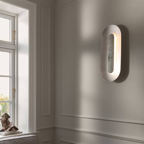 Applique Sasi Large métal argent / LED - H 65 cm - NUURA - Argent / Miroir - Aluminium