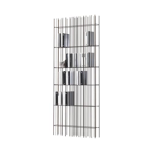 Bücherregal Metrica Wall A metall glas braun / B 78 cm x T 13 cm x H 190 cm - Nur Struktur (Regale separat erhältlich) - Mogg - Braun - Glas, Stahl