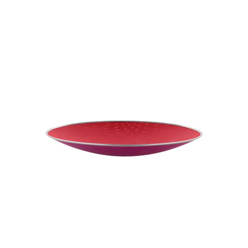 Centre de table Cohncave métal rouge Ø 33 cm / Alessi 100 Values Collection - Susan Cohn, 1992 - Alessi - Ø 33 cm / Rouge & rose - Fil d\'acier