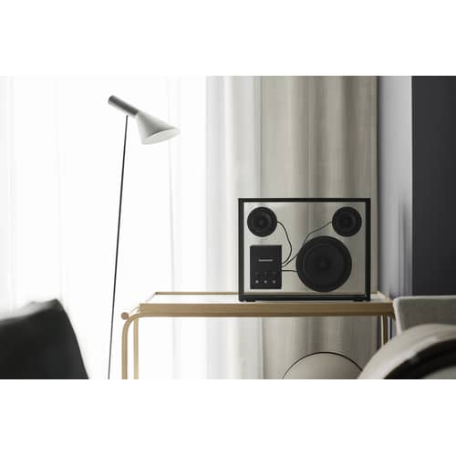 Enceinte Large verre noir transparent / L 42 x H 33 cm - Verre trempé - Transparent Speaker - Noir / Transparent - Aluminium, Verre trempé