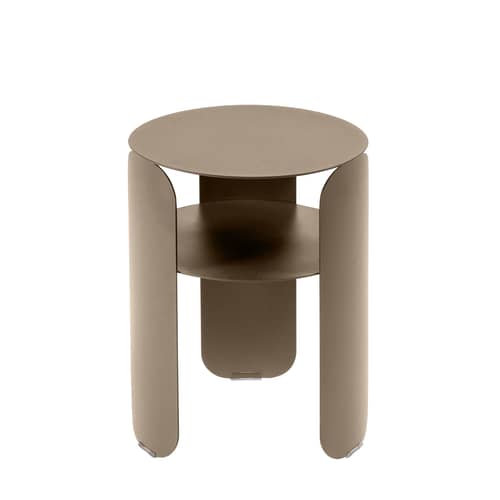Bebop End table metal beige / Ø 35 x H 45 cm - Fermob - Nutmeg - Painted aluminium