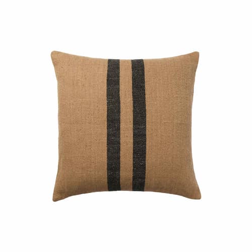 Housse de coussin Sigrun beige / 50 x 50 cm - BROSTE COPENHAGEN - Beige / Noir - Coton, Lin
