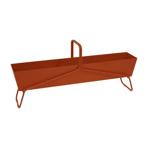 Jardinière Basket métal orange longue / L 119 x H 54 cm - Fermob - Orange confite - Acier, Aluminium