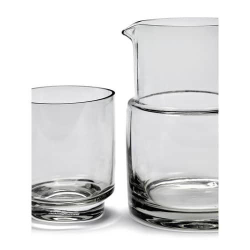 Karaffe Inner Circle glas grau / 75 cl - Glas - valerie objects - 75 cl / Rauchgrau - Glas