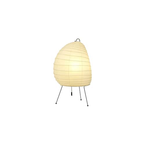 Lampada da tavolo Akari 1N carta beige /Isamu Noguchi, 1951 - L 26 x H 39 cm - Vitra - Beige - Acciaio, Carta Washi