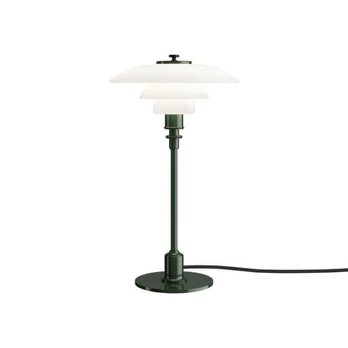 Lampe de table PH 2/1 vert / Réédition 1927 - Louis Poulsen - Vert brillant / Blanc - Aluminium laqué, Verre soufflé bouche