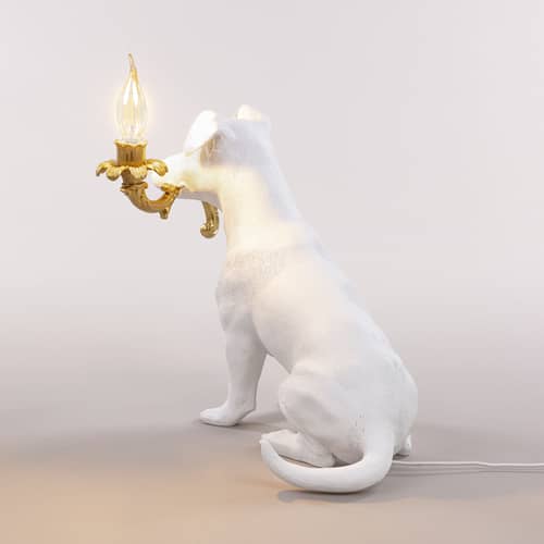 Lampe de table Rio Lamp plastique blanc or / Résine - Seletti - Blanc & or - Résine