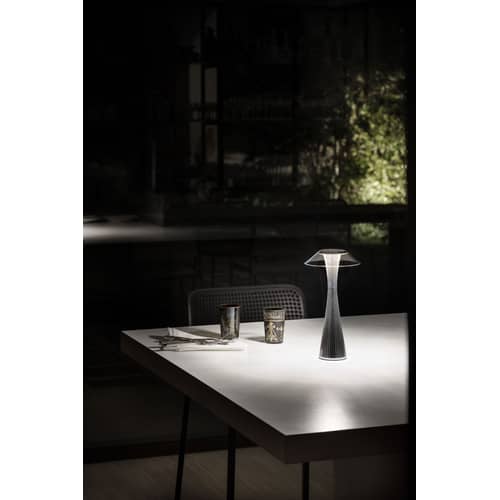 Lampe sans fil rechargeable Space Indoor LED plastique métal - Kartell - Chromé - ABS, PMMA