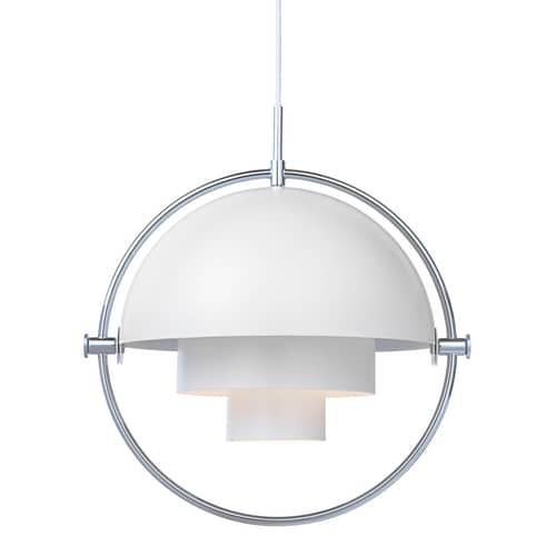 Multi-Lite Large Pendant metal white Adjustable - Reissue 1972 - Gubi - White / Chromed - Metal