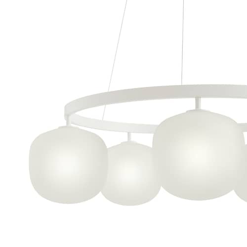 Rime Chandelier Pendant glass white / Ø 80 cm - Muuto - White - Mouth blown glass, Thermolacquered aluminium