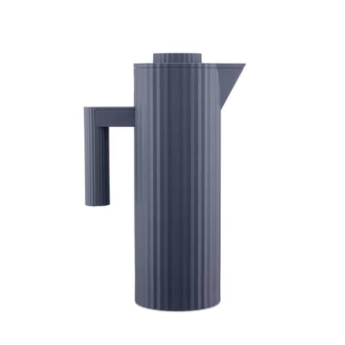 Pichet isotherme Plissé plastique gris / 1 L - Résine thermoplastique - Alessi - Gris - Résine thermoplastique, Verre